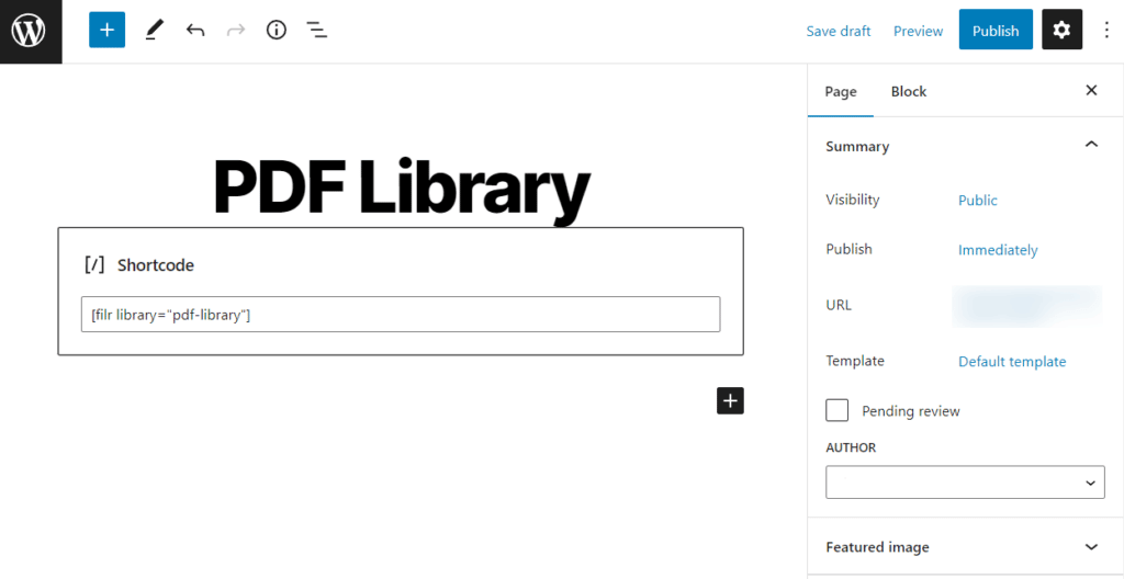wordpress pdf library page filr