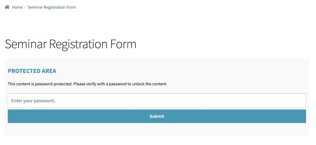 Password protected form