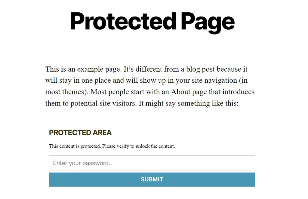 How to protect part of a page/post 7