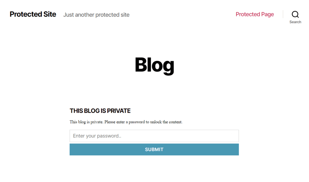 private wordpress blog passster
