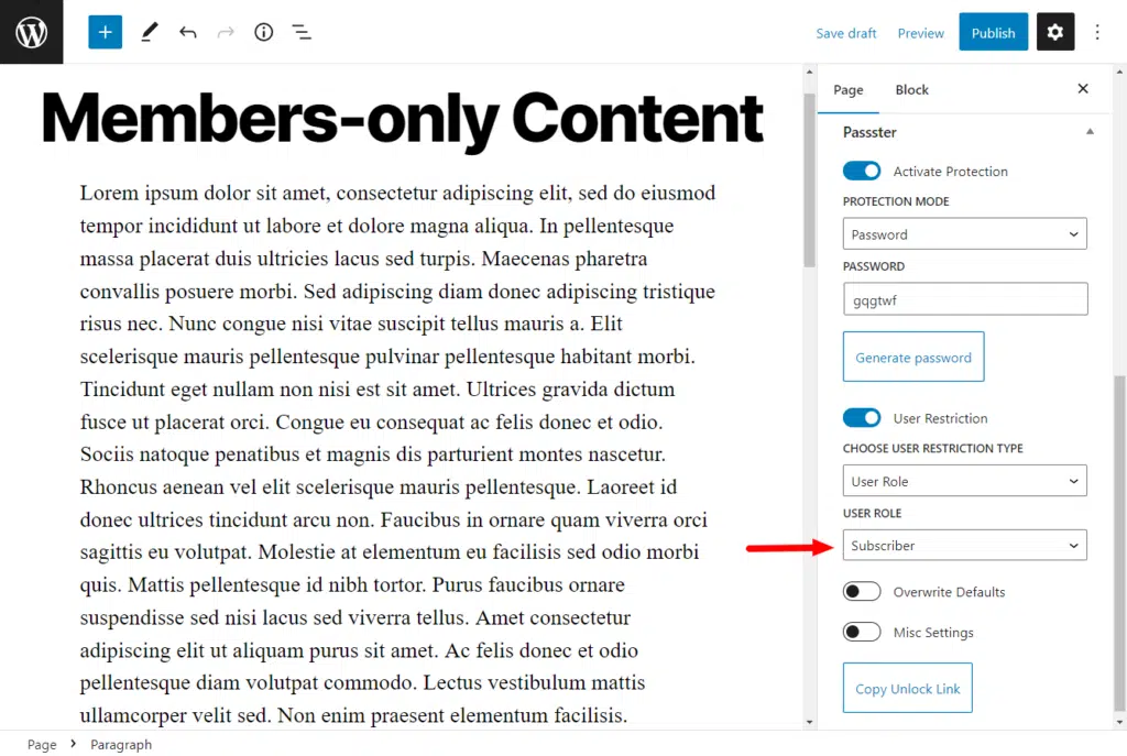 members only content wordpress