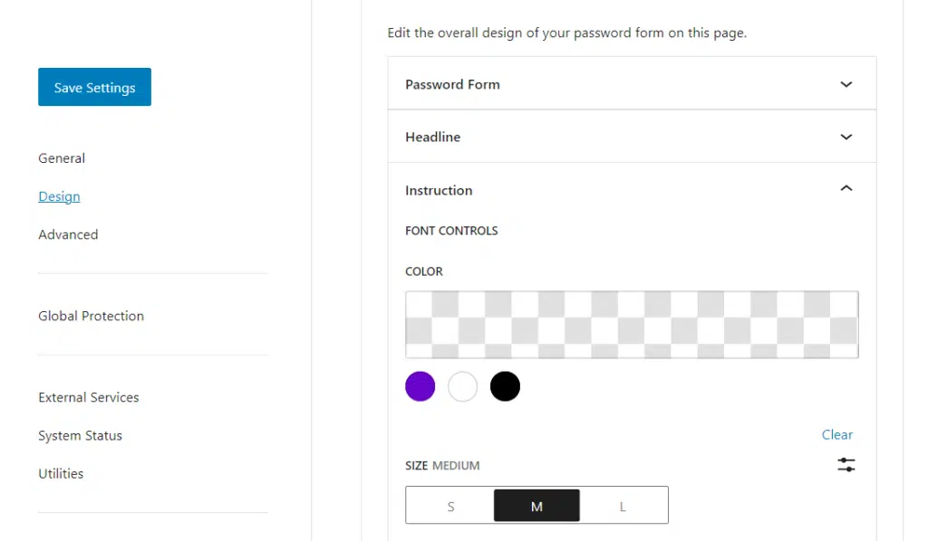 password protection form design wordpress