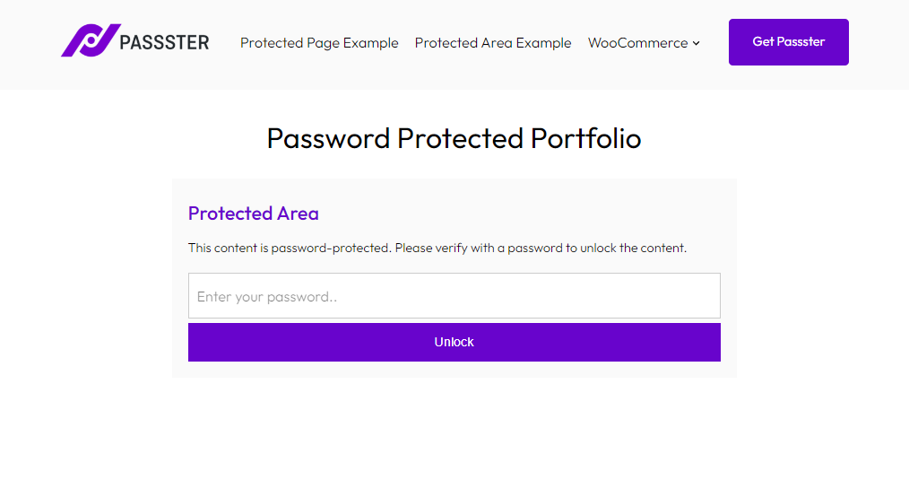 password protected portfolio