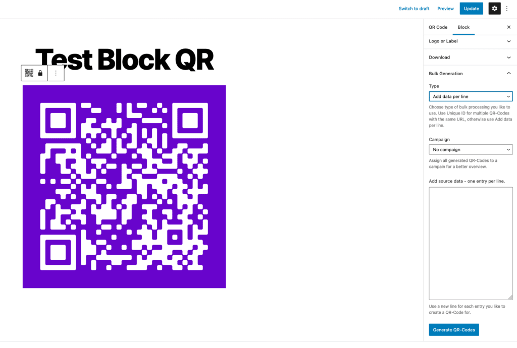 Qr Code Bulk Unique ID