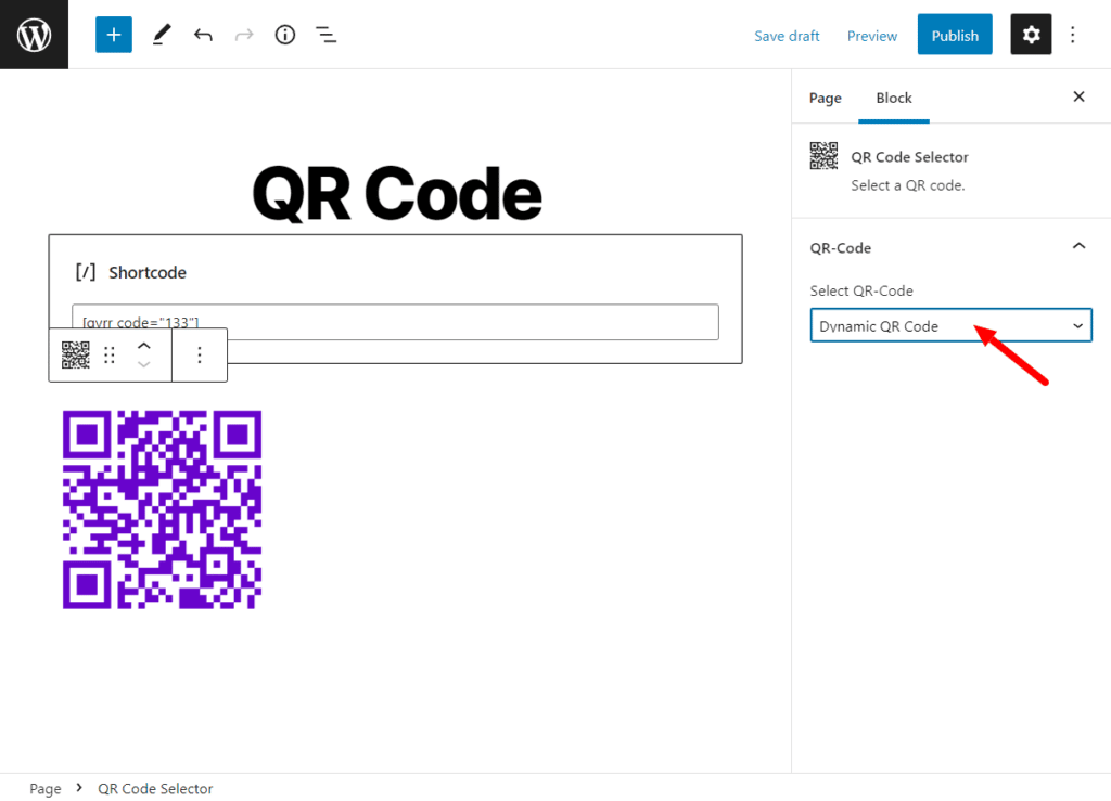 qr code in page